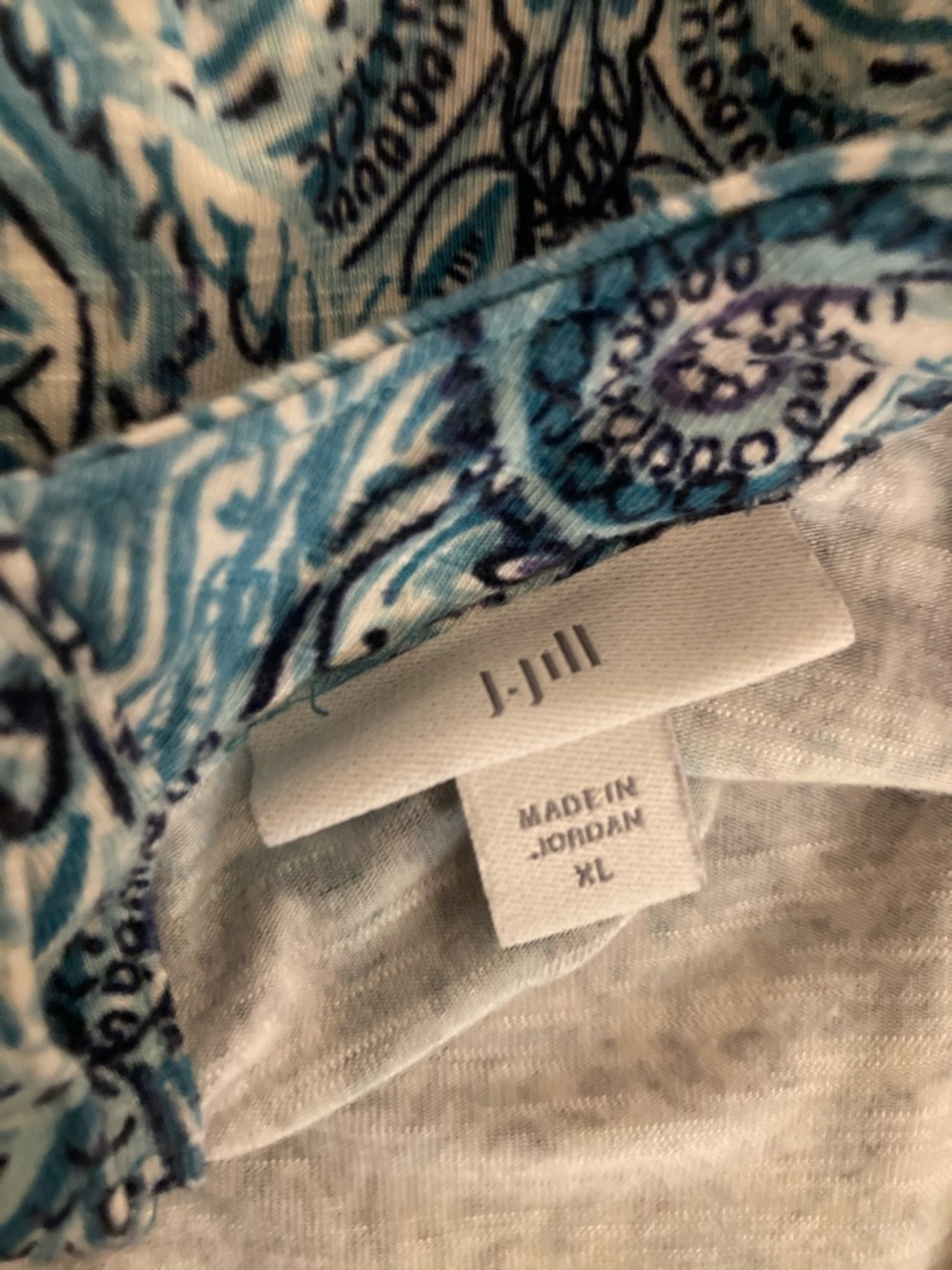 J. Jill Blue and White Printed Short-Sleeve Maxi Dress - Picture 11 of 13